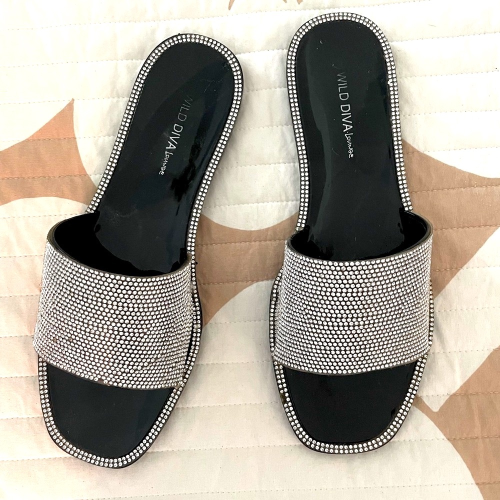 Wild Diva rhinestone sandals ✨